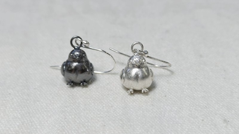 [925 Silver Jewelry LOU] Animal Series-Pigeon (sold separately) - Earrings & Clip-ons - Silver Silver