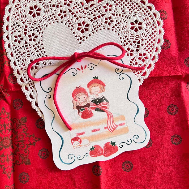 Paper ornament - Strawberry Cake Promise - Cards & Postcards - Paper 