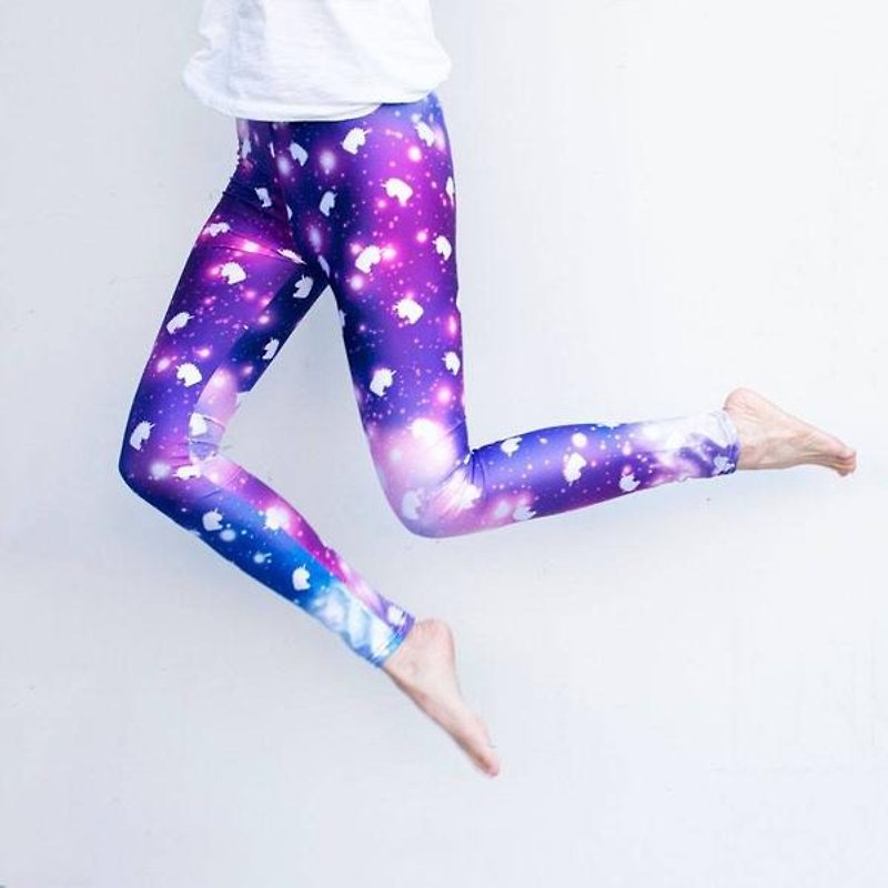 Uni Unicorn Galaxy Leggings (yoga/workout/casual) - Women's Pants - Polyester Multicolor