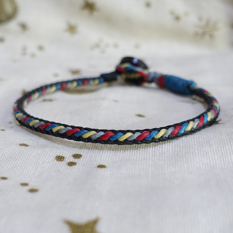 Uniform style│Classic braided diagonal style│Waterproof Wax surf bracelet and anklet - สร้อยข้อมือ - วัสดุกันนำ้ หลากหลายสี