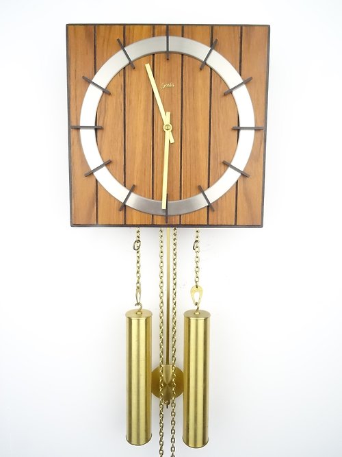 Dutchantique4you GENFA German Vintage Antique Design Mid Century 8 day Retro Wall Clock