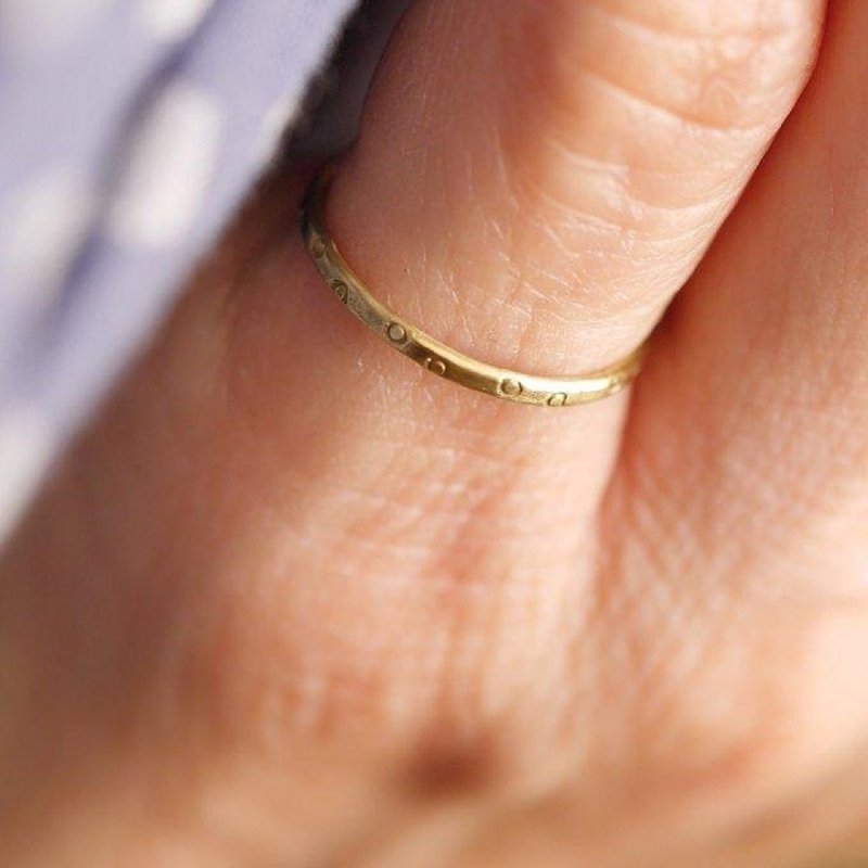 BRASS Super delicate polka dot ring, made to order - General Rings - Copper & Brass Gold