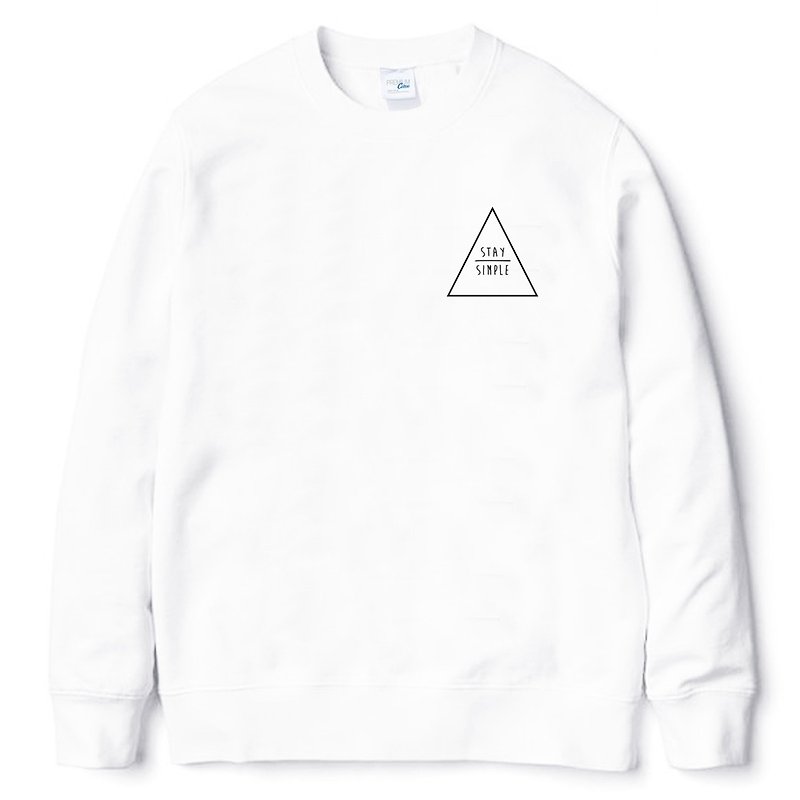 Pocket STAY SIMPLE Triangle white sweatshirt - Men's T-Shirts & Tops - Cotton & Hemp White