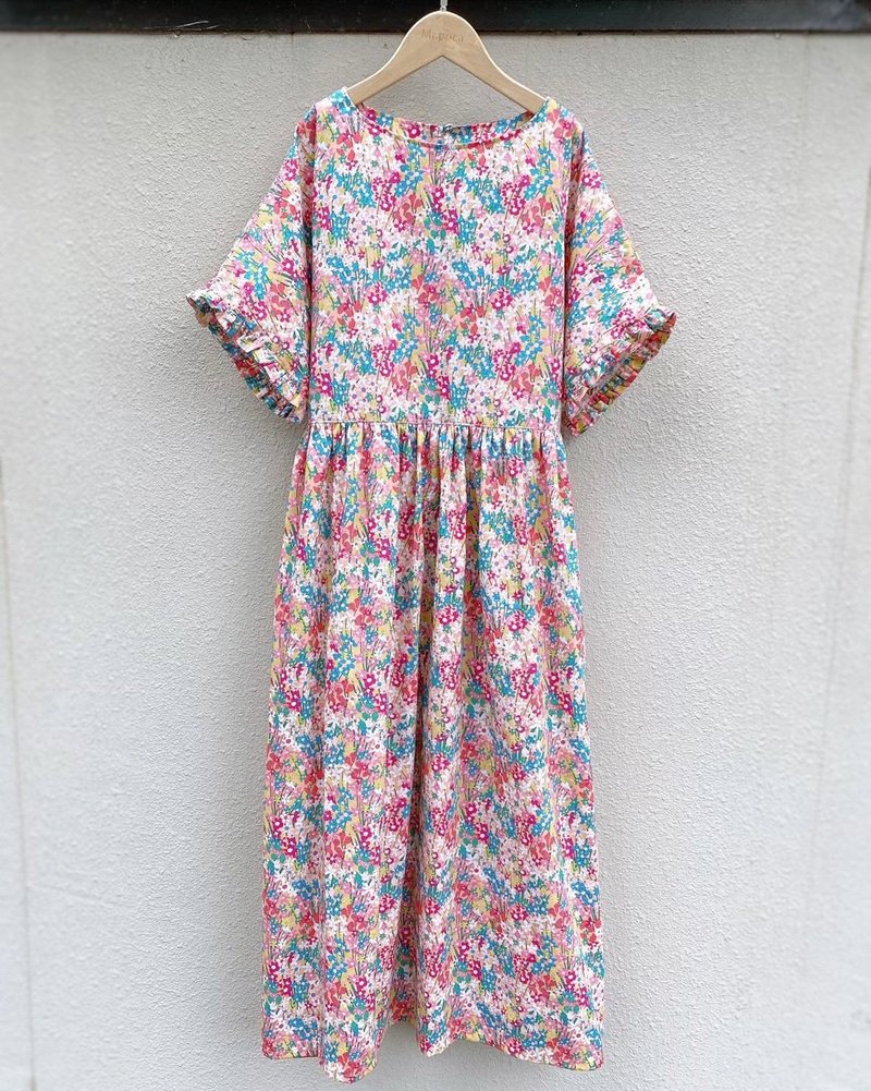 奶油花叢 - 森林系俐落洋 現貨 - 洋裝/連身裙 - 棉．麻 多色