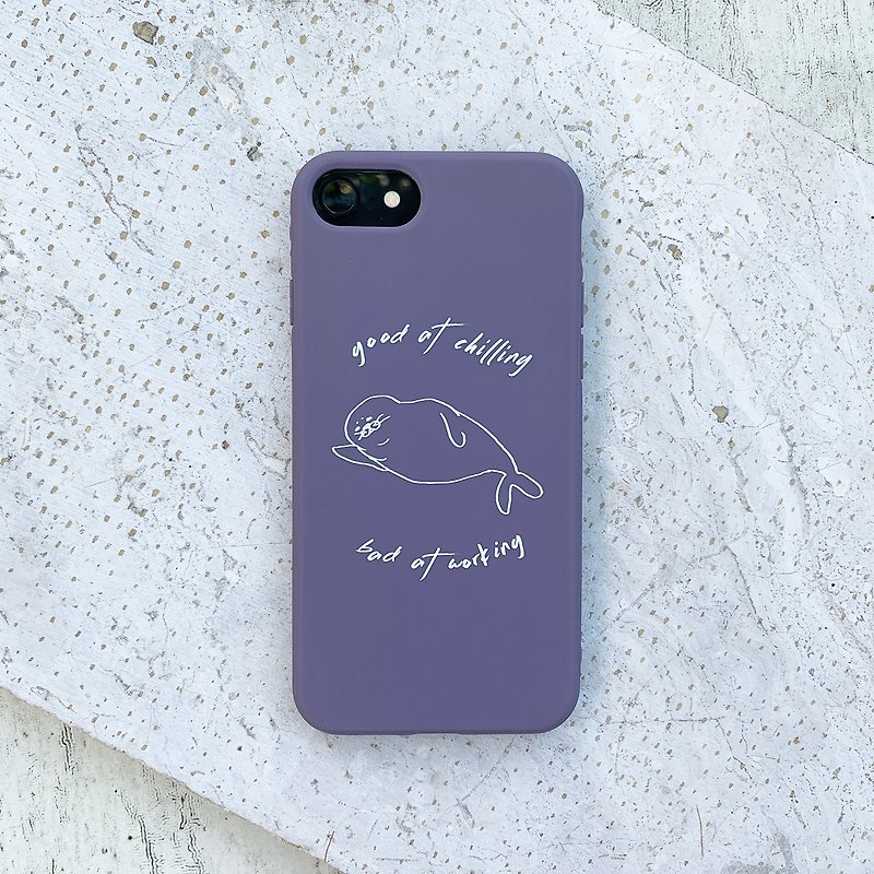 擅長休息的海豹 - iPhone 手機殼 / 紫色全包霧面軟殼 - 手機殼/手機套 - 橡膠 紫色