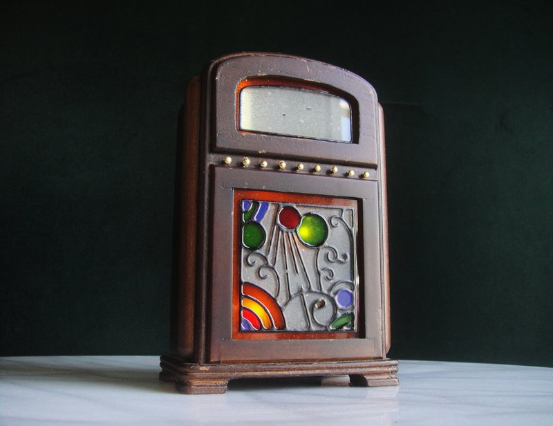 [OLD-TIME] Early second-hand imported wooden atmosphere lamp music box from abroad - ของวางตกแต่ง - วัสดุอื่นๆ หลากหลายสี