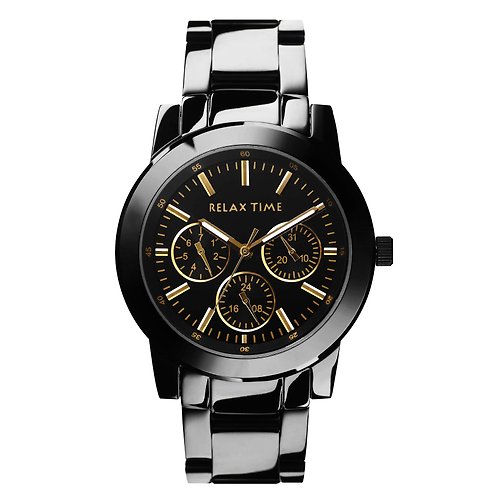 米朵貝菈．時光的禮物 【加大】RELAX TIME三眼腕錶-金(R0800-16-21X)