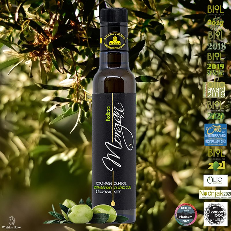 Morgan 100% Single Variety Extra Virgin Belica Olive Oil 250ml - อาหารเสริมและผลิตภัณฑ์สุขภาพ - แก้ว สีดำ