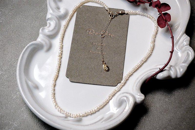 【mini me】Mini natural freshwater pearl necklace from ROPEshop. - Necklaces - Pearl White