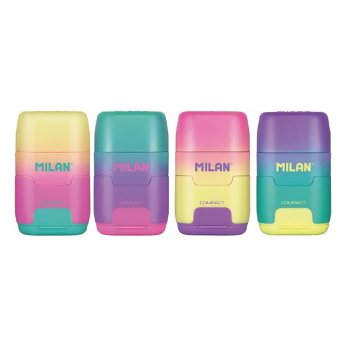 MILAN 西班牙百年經典文具 MILAN COMPACT橡皮擦+削筆器 雲彩朵朵(4色隨機出貨)