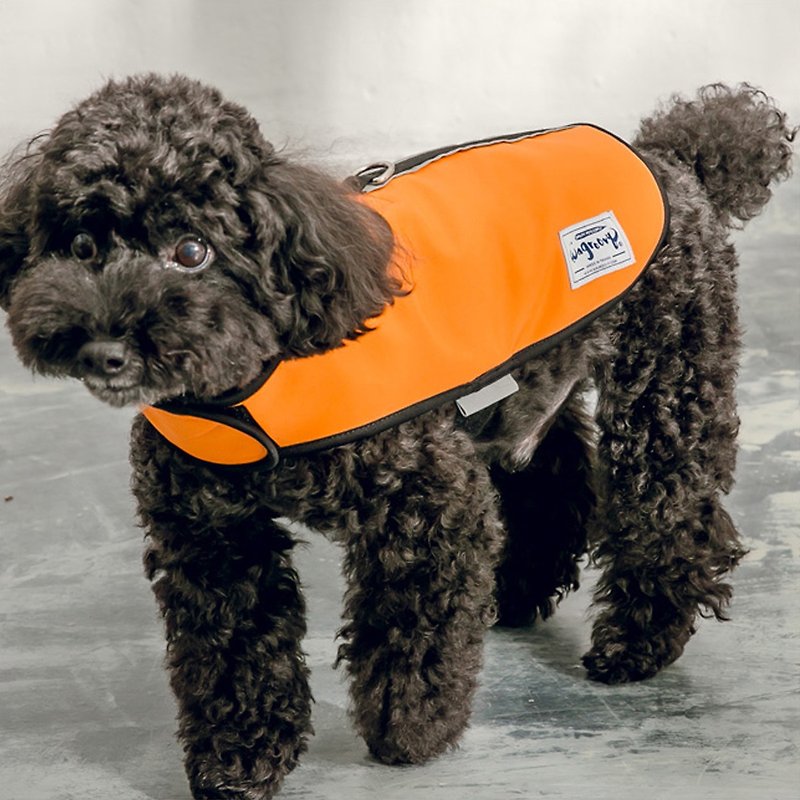S/M-Lockwood pets waterproof jacket/ raincoats (orange) poodle/chihuahua/Maltese/MiniaturePinscher - ชุดสัตว์เลี้ยง - วัสดุกันนำ้ 