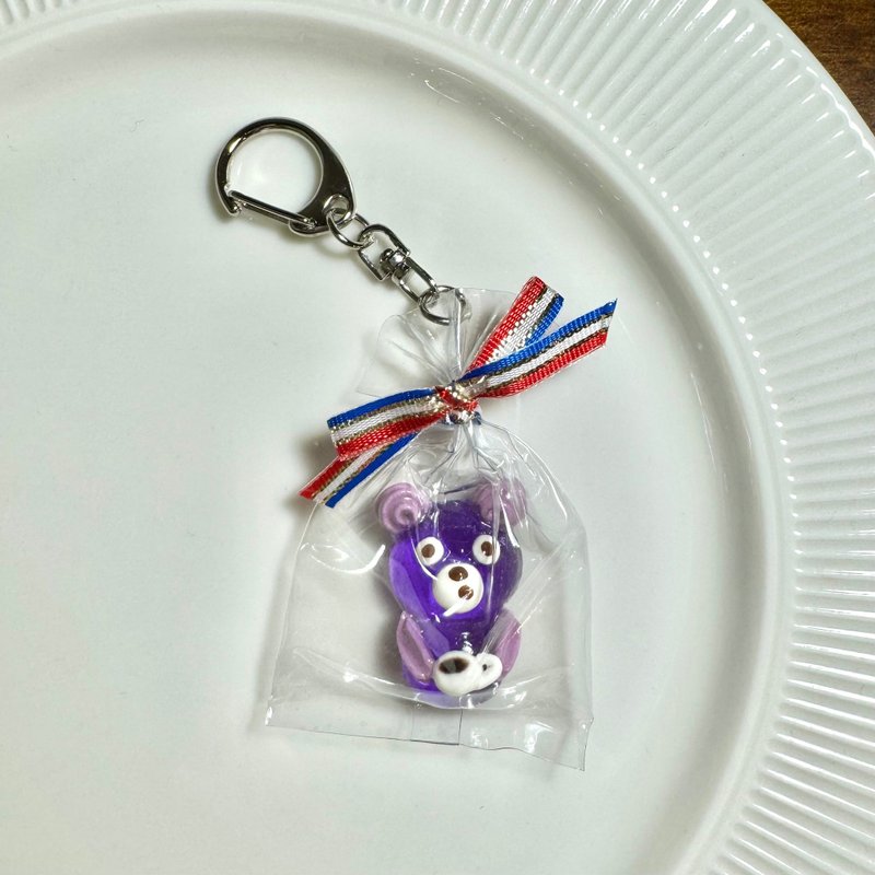 Jelly Bear Keychain - ที่ห้อยกุญแจ - เรซิน สีม่วง