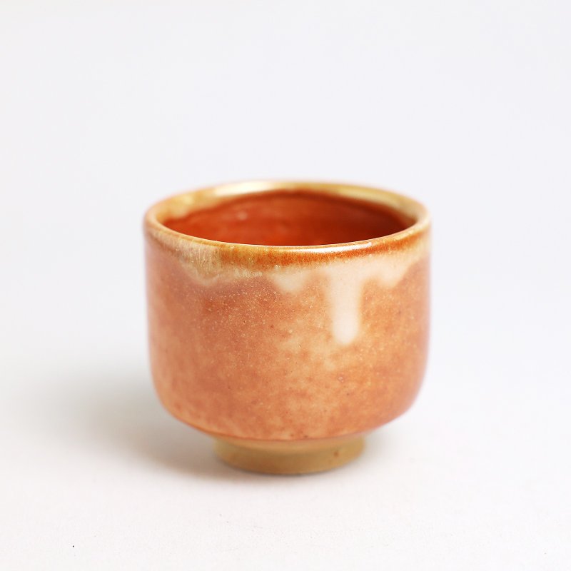 明芽窯 | 柴燒志野金彩水杯 金橘 陶杯 茶杯 杯子 蒐藏品 H9 - 茶壺/茶杯/茶具 - 陶 橘色