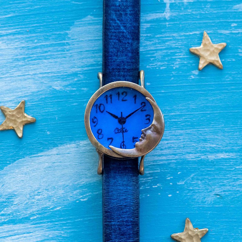夜更けの月腕時計S深青 - 腕時計 - 金属 ブルー