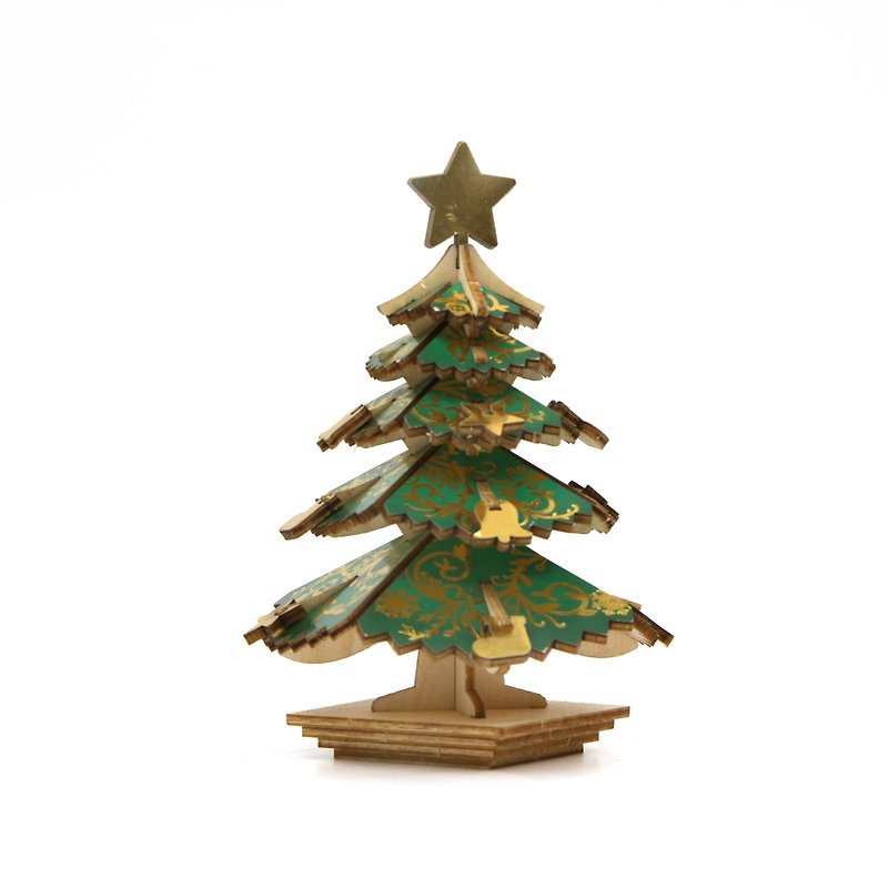 Jigzle 3D puzzle series | wooden colorful Christmas tree | desk decorations - Wood, Bamboo & Paper - Wood Green