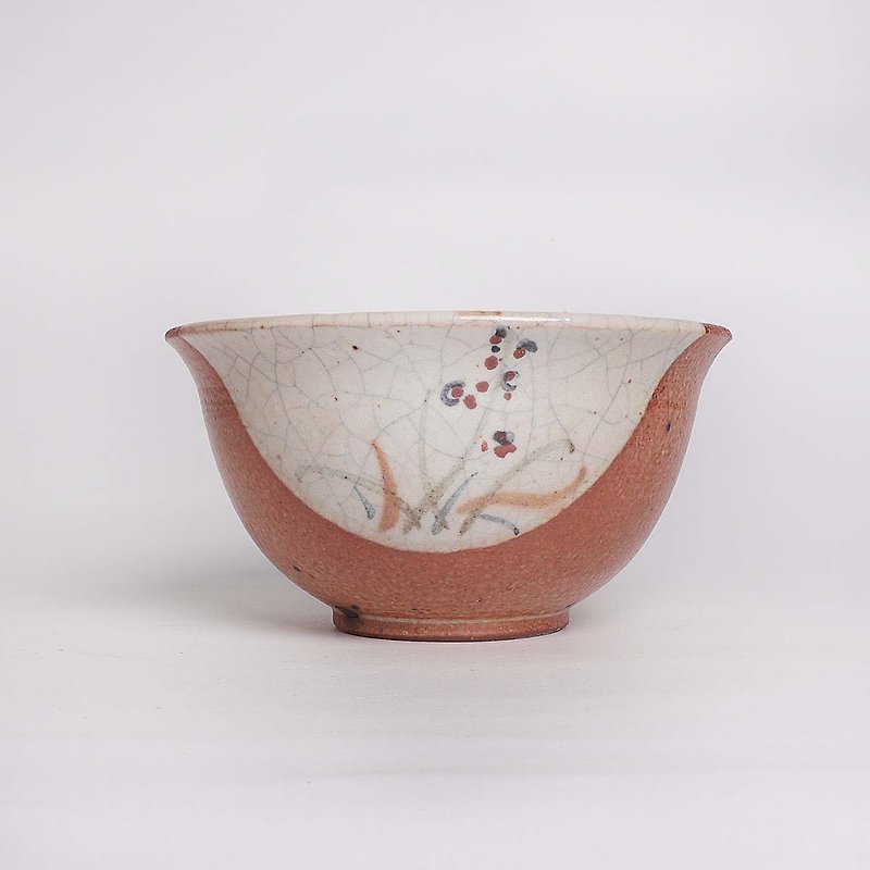 Ming bud kiln l hand made Japanese Shiye glaze hand-painted bowl - Bowls - Pottery Multicolor
