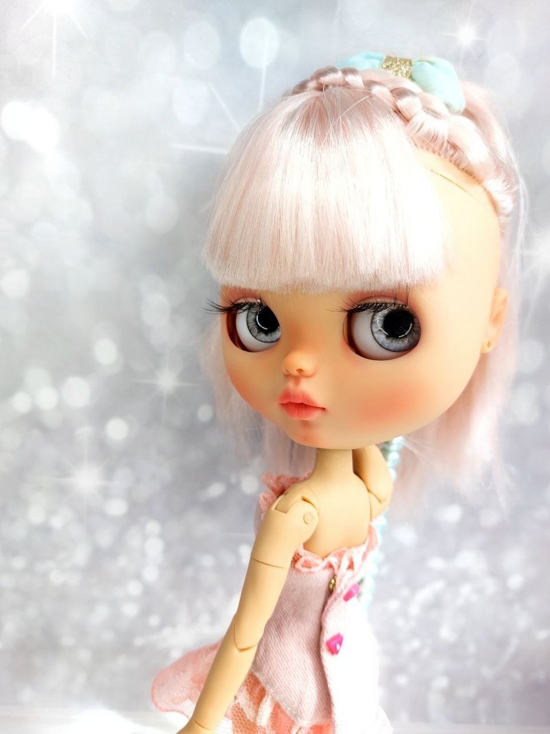 Dool.Custom Blythe doll. doll with pink hair. - Stuffed Dolls & Figurines - Plastic Pink