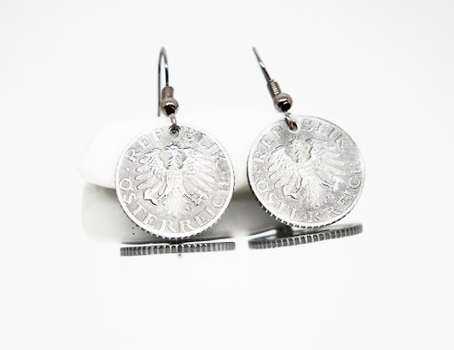 CoinsRingsUkraine Tiny Coin Earrings Coin Drop Earrings Mini Coin Earrings Ancient Coin Jewelry