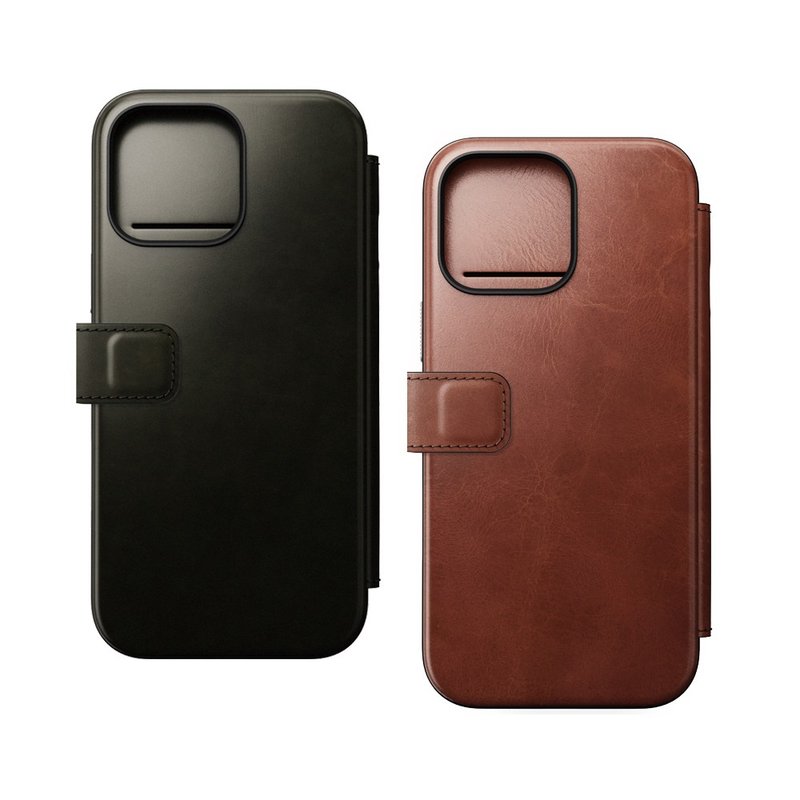 【NOMAD】Modern Horween Leather Case-iPhone 16 Pro Max(6.9) - Phone Cases - Genuine Leather Green