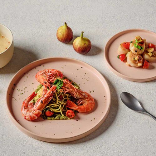 WAGA 餐桌器物 【新品上市】WAGA 簡約淡雅 陶瓷平盤-嫩粉-共四款