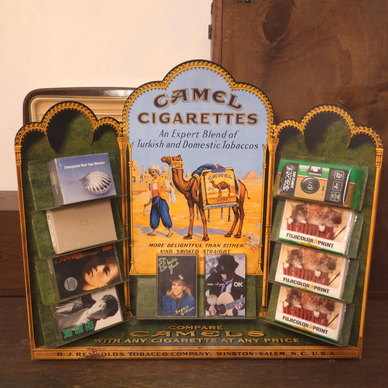 Old American Camel cigarette store front metal sales display display rack decoration antique - ของวางตกแต่ง - โลหะ หลากหลายสี