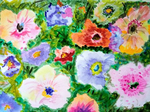 tanycollection Original watercolor painting Tapestry 01