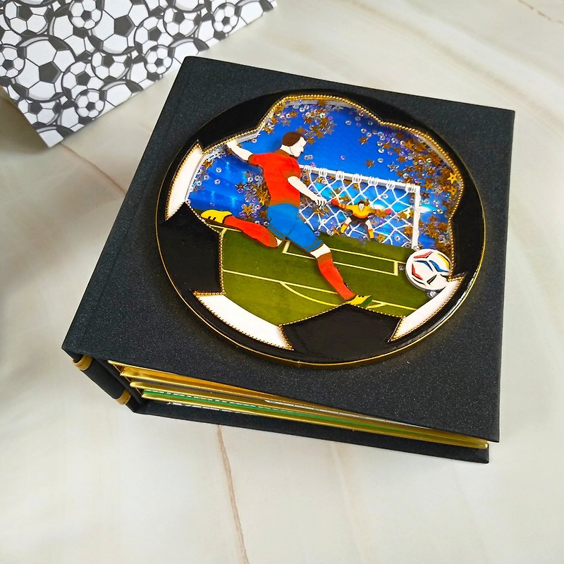Handmade Photo Album with 3D Football Decor - Gift for a Young Soccer Star - อัลบั้มรูป - กระดาษ หลากหลายสี