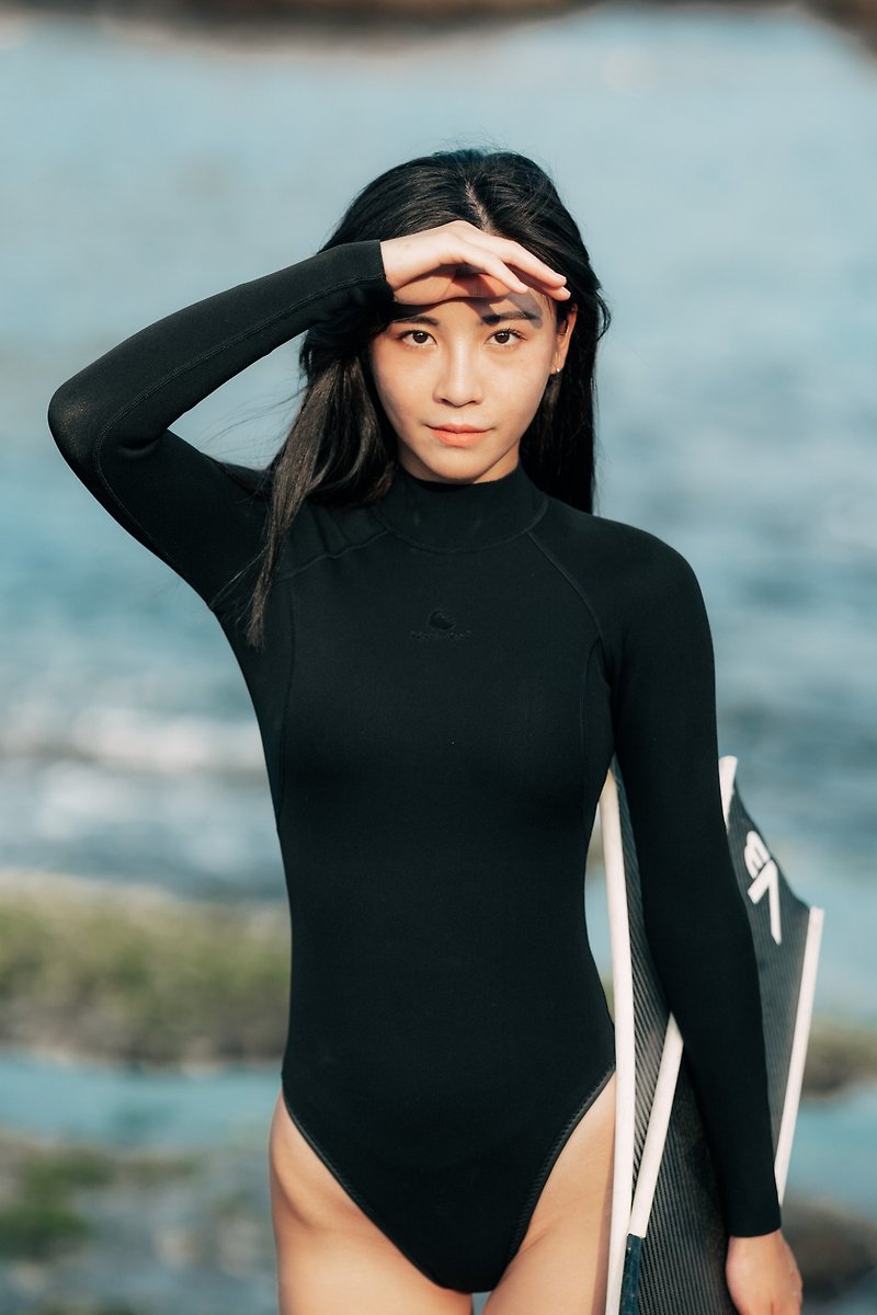 TRUDIVE [Kuroshio Series] High Neck Back Zip Wetsuit - ชุดว่ายน้ำผู้หญิง - ฟองน้ำ 