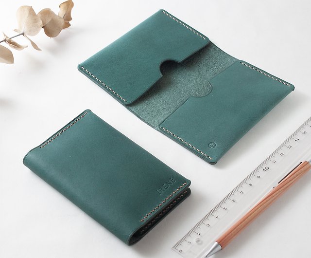 Leather Mini Card Wallet, Handmade Leather Business Card Wallet