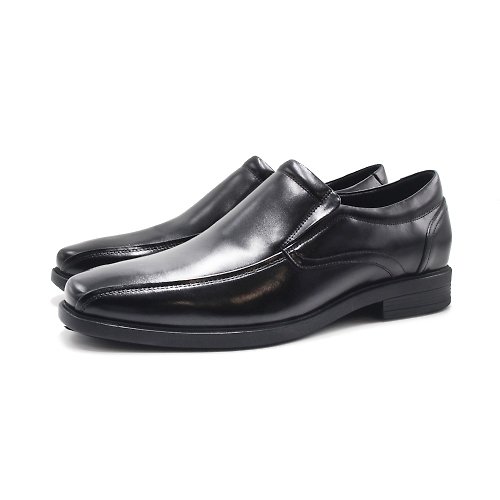 米蘭皮鞋Milano W&M(男)小方圓直套懶人款線條皮鞋 男鞋-黑