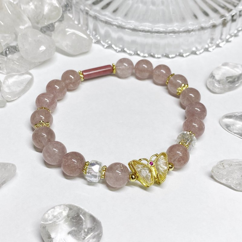 【Pingzhi】Strawberry 、Rhodonite、Bracelet - สร้อยข้อมือ - คริสตัล 