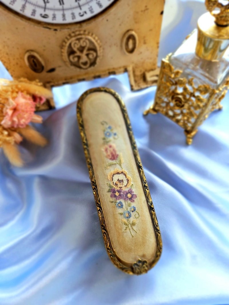 英國復古手繡花卉毛刷/大衣刷/刷子vintage美國西洋古董飾品 - 其他 - 其他材質 