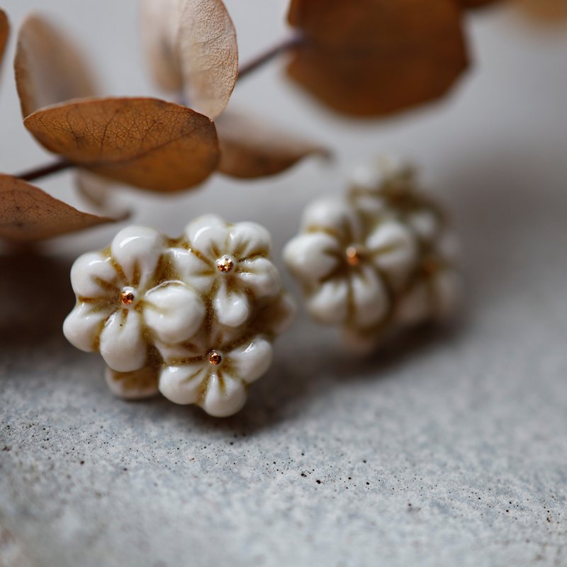 Small Flower lover P - Earrings & Clip-ons - Pottery 