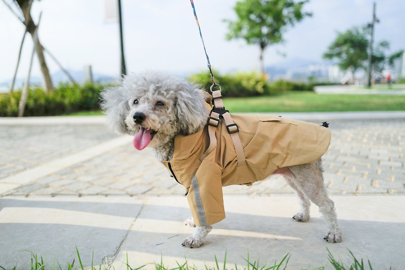 LNPB - 寵物Trench防水雨衣(四季通用)-小型犬 - 寵物衣服 - 防水材質 卡其色