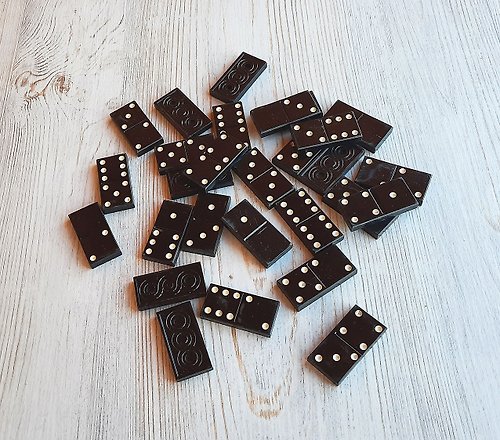 RetroRussia Black tiles Russian dominoes vintage - Soviet domino game USSR