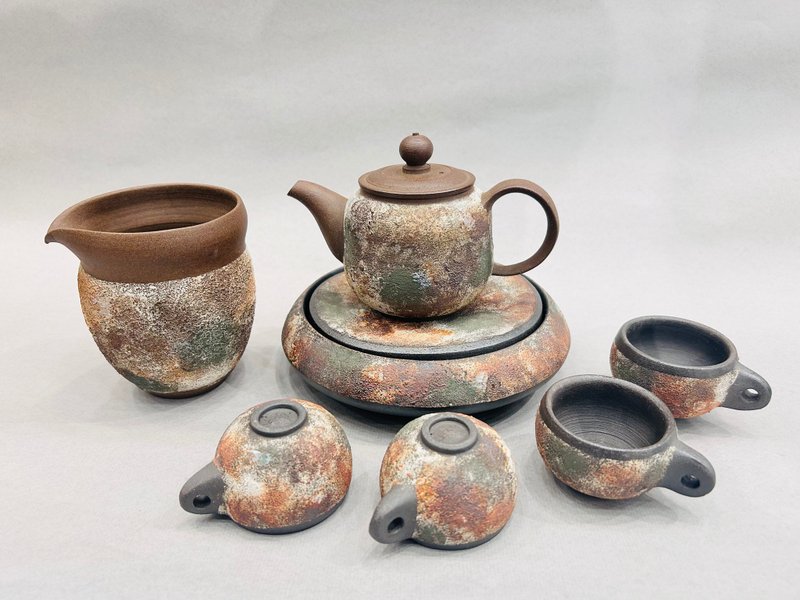 Handmade Luofeng original mineral tea set/Liu Menghan - Teapots & Teacups - Pottery Orange