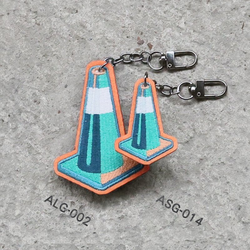 Safety First | Safety Cone_Triangle Cone | Local Taiwanese Embroidered Penda - Charms - Thread 