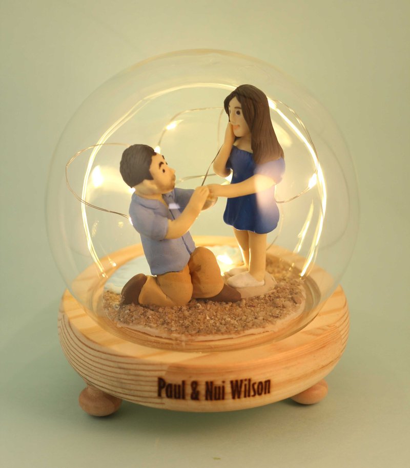 Valentine's Day small gifts, LED lighting effects inside, you can customize your name. Provide photo customized character shape - Items for Display - Clay 