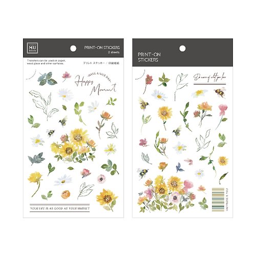 MU 【Print-On Stickers 轉印貼紙】no.247-向日花舞 | 花草系列