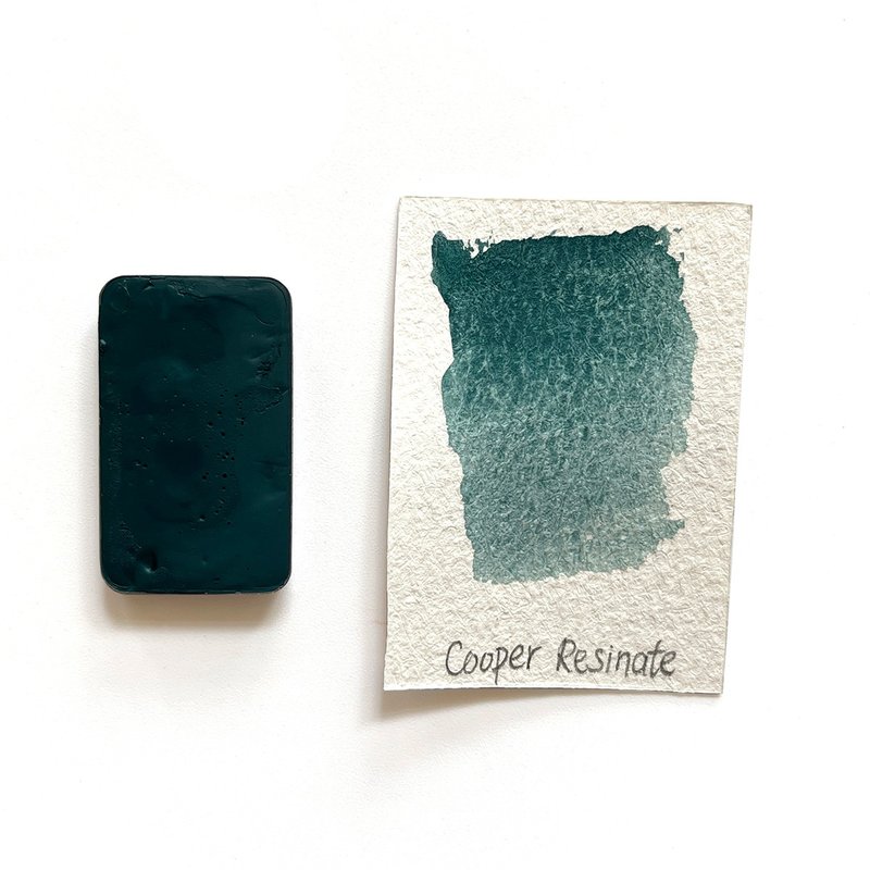 Copper Resinate  - Handmade Honey Based Watercolor Half Pan 2ml L'oeil - Other - Pigment Green