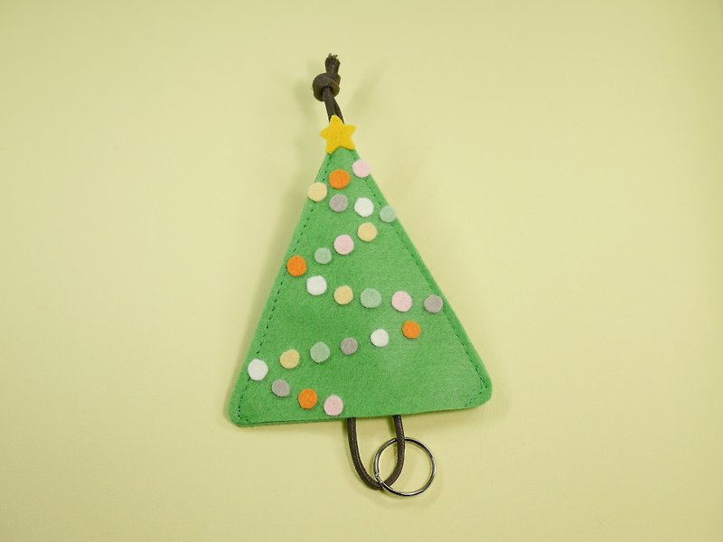 Lovely shape key bag-Christmas tree - ที่ห้อยกุญแจ - เส้นใยสังเคราะห์ สีเขียว