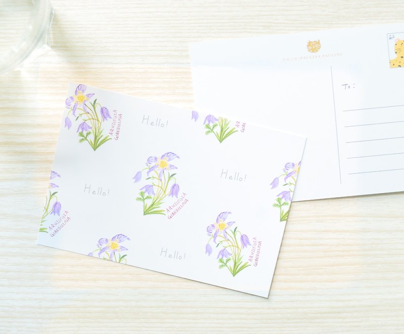 花園系列－耬斗菜 明信片／三送一 - 卡片/明信片 - 紙 紫色