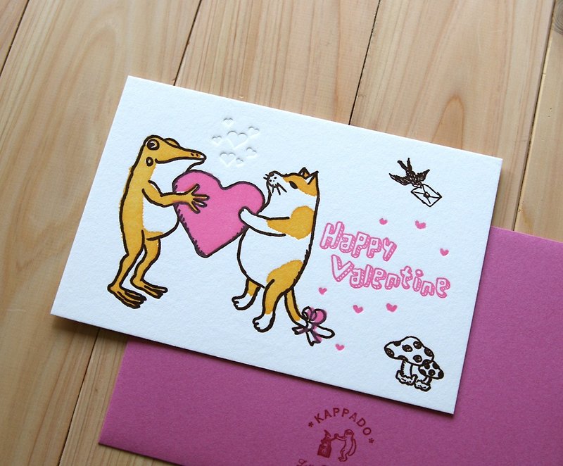 バレンタイン - 卡片/明信片 - 紙 粉紅色