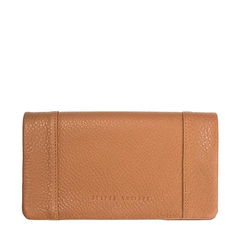 SOME TYPE OF LOVE Long Clip _Tan / Camel - Clutch Bags - Genuine Leather Brown