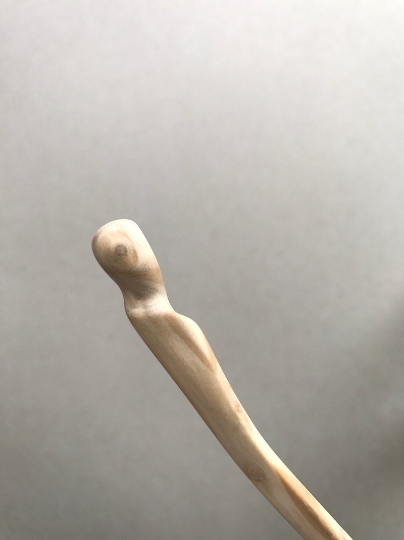 Hand made a hairpin number eight. Cypress - เครื่องประดับผม - ไม้ สีกากี