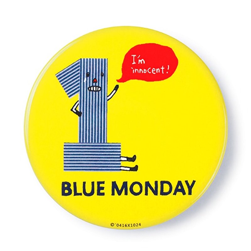 Blue Monday / badge / badge - เข็มกลัด/พิน - โลหะ สีเหลือง
