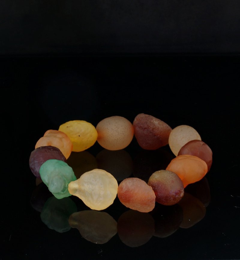 阿拉善原石瑪瑙手鍊-1A  ( Alashan Rocks Bracelet ) - 手鍊/手環 - 寶石 