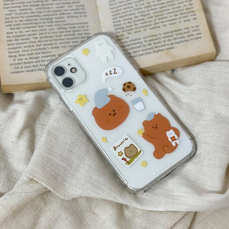 annnbrownie brownie mobile phone case i12pro XR i7 joint mobile phone case Taiwan design 208 - Phone Cases - Plastic Transparent