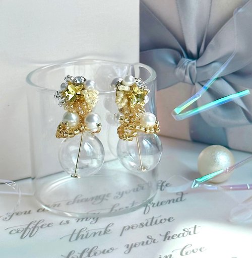 Florencek Paradise 星星耳環/派對耳環/星球耳環/ wedding earrings/鋯石耳環