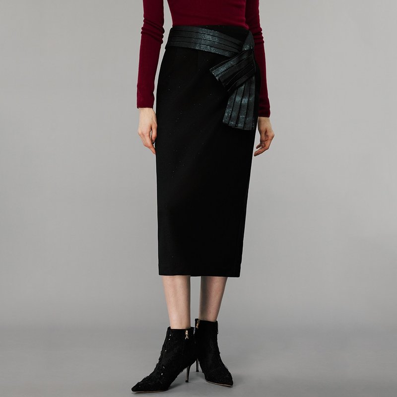 SOLELEGIA  Knotted Midi Skirt - Skirts - Other Materials 